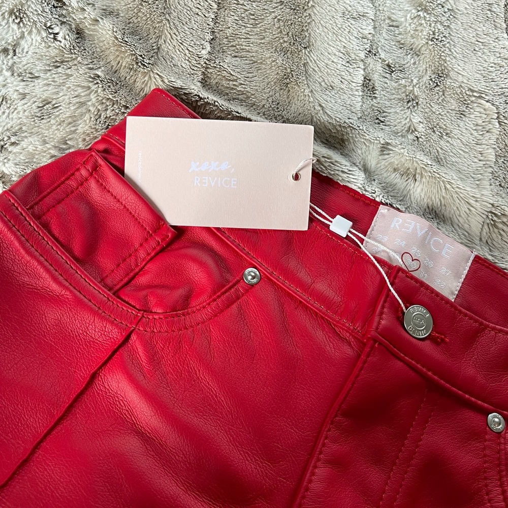 Revice Denim Venus x Mars Red Leather Pants - Picture 10 of 14